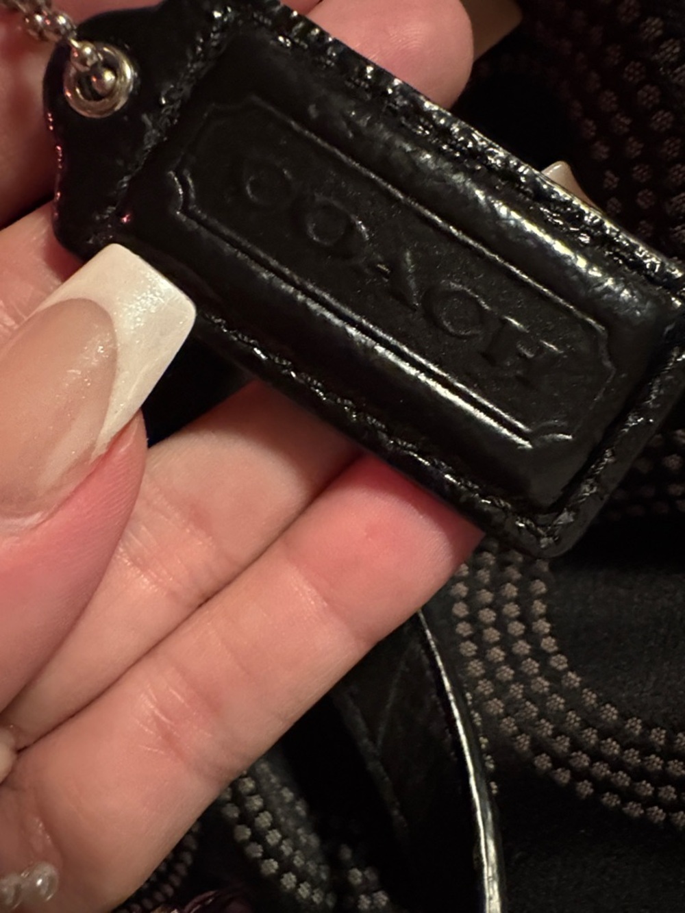 Coach Black Signature Jacquard Nylon Tote with Patent Leather Trim - Picture 4 of 13